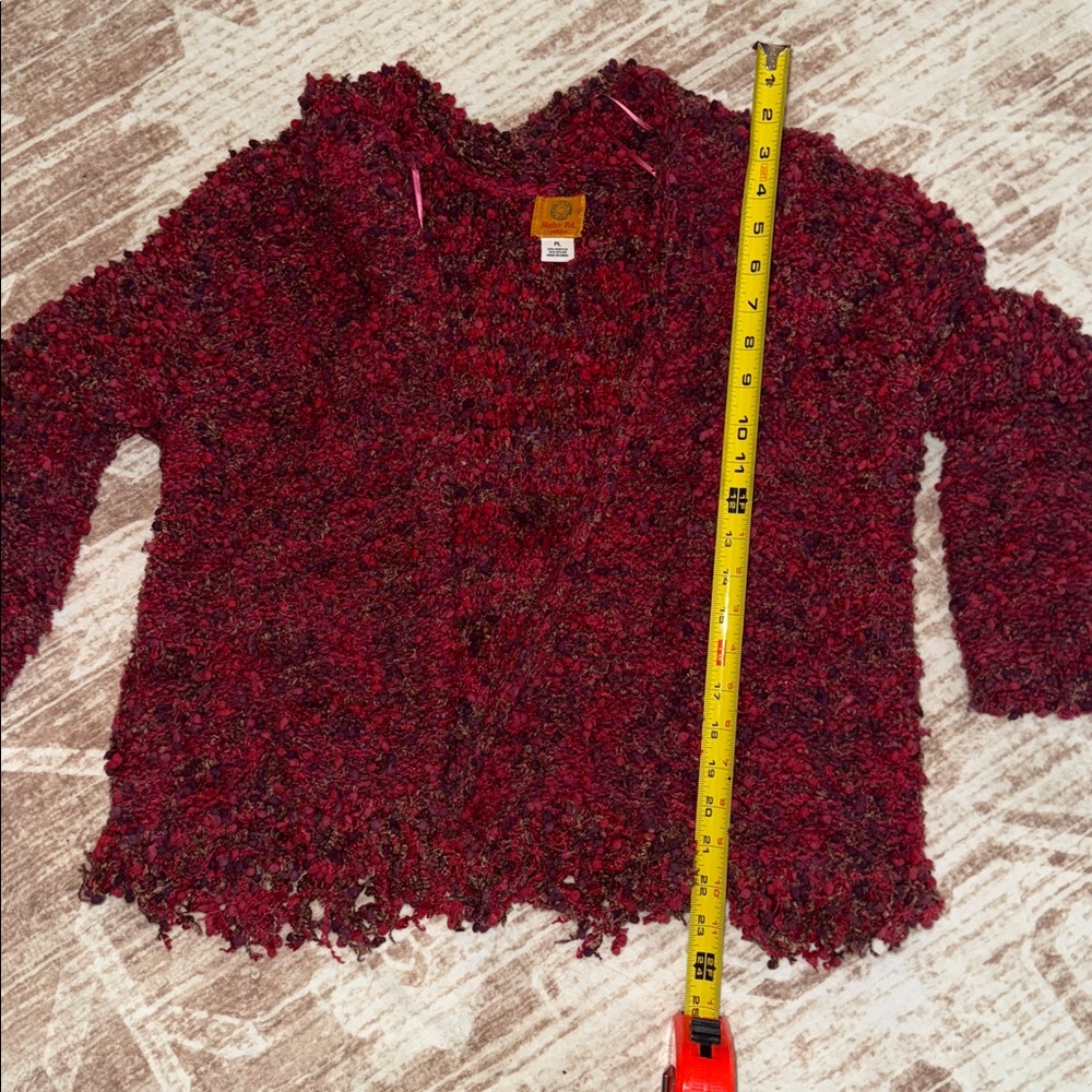 Cozy Red Ruby Rd Petite Large Sweater - Picture 4 of 7